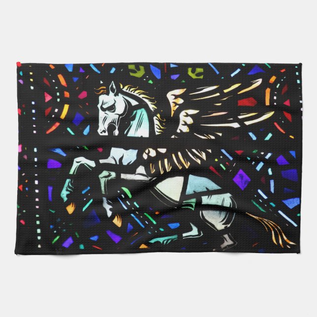 Buntglas Pegasus Handtuch (Horizontal)