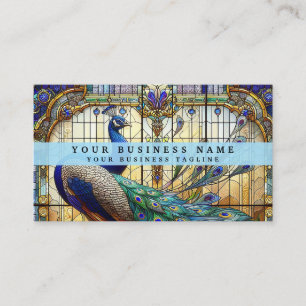 Buntglas-Pfau-Geschäftskarten Visitenkarte