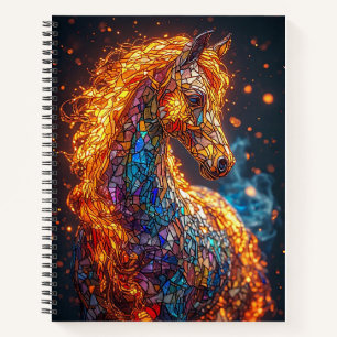 Buntglas-Pferd-Design Notizbuch