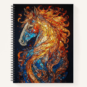 Buntglas-Pferd-Design Notizbuch