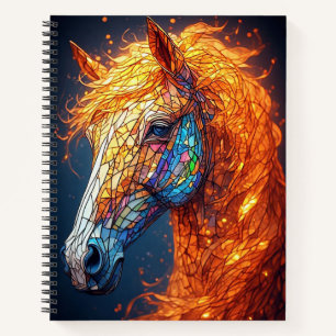 Buntglas-Pferd-Design Notizbuch