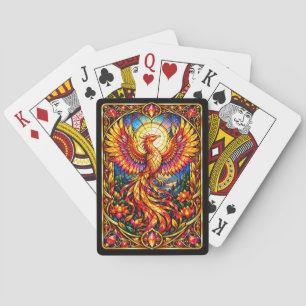 Buntglas-Phoenix-Spielkarten Spielkarten