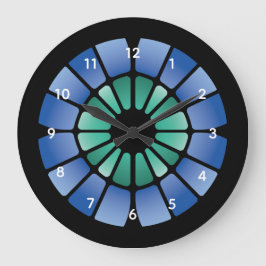 Buntglas (Radial - Mitternacht) Große Wanduhr
