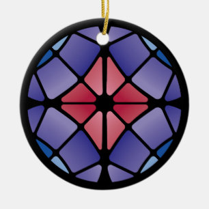 Buntglas (Radial - Mitternacht) Keramik Ornament