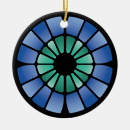 Buntglas (Radial - Mitternacht) Keramik Ornament