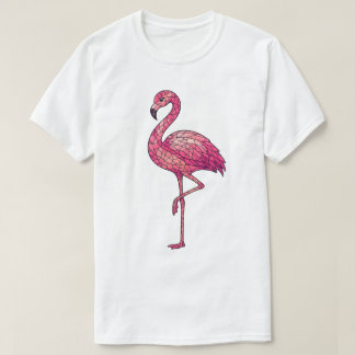 Buntglas-Rosa-Flamingo-Faux-Mosaik T-Shirt