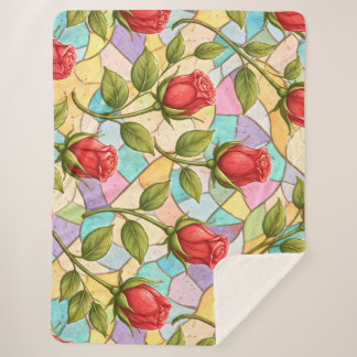 Buntglas-Röschen Sherpadecke