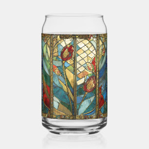 Buntglas Rote Mohnblumen Hauptmann bei Sonnenaufga Dosenglas