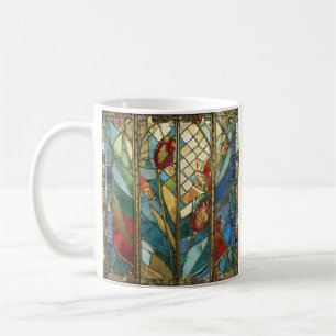 Buntglas Rote Mohnblumen Hauptmann bei Sonnenaufga Kaffeetasse