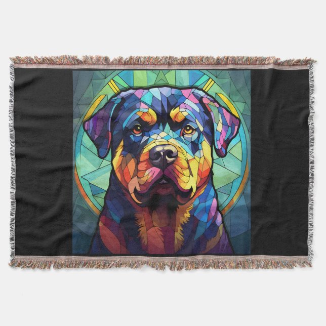 Buntglas Rottweiler  Decke (Vorderseite)