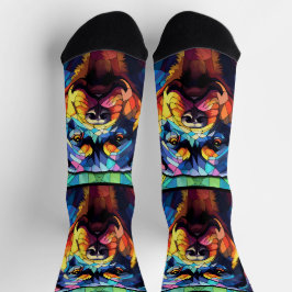 Buntglas Rottweiler  Socken