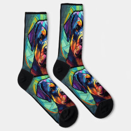 Buntglas Rottweiler Socken