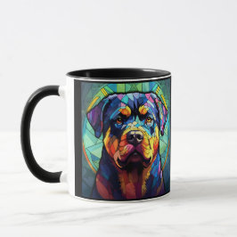 Buntglas Rottweiler  Tasse