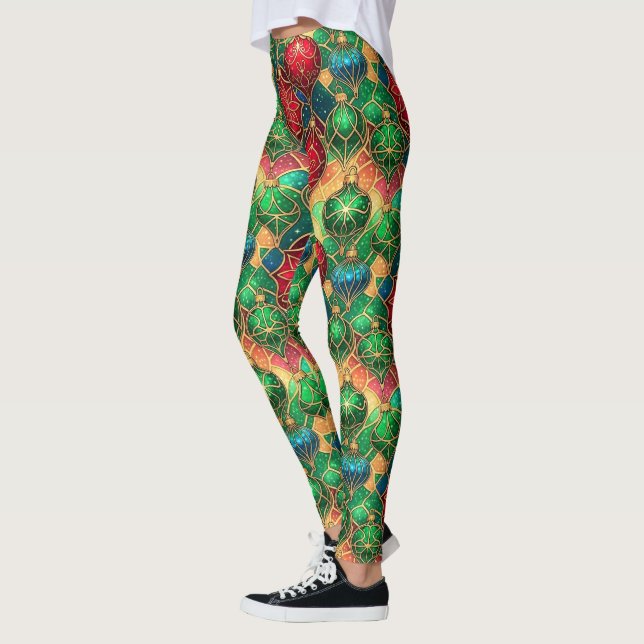 Buntglas-Schmuck Weihnachten Leggings (Links)