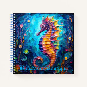 Buntglas-Seepferdchen-Spiralblock Notizbuch