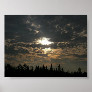 Buntglas-Sonnenuntergang Poster