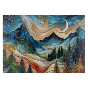 Buntglas-Stil-Berg-Schneidbrett Schneidebrett