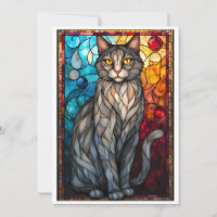 Buntglas-Stil Graue Katze