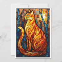 Buntglas-Stil Orange Katze 