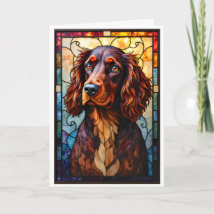 Buntglas-Stil Setter Spaniel Hund Karte