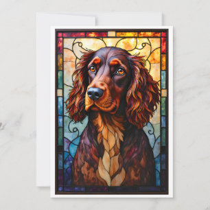 Buntglas-Stil Setter Spaniel Hund Karte