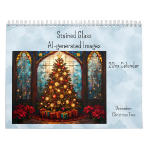 Buntglas-Stil-Weihnachtsbaum für Dezember Kalender