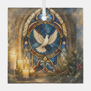 Buntglas-Tauben-Weihnachtsfenster Ornament Aus Glas