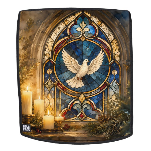 Buntglas-Tauben-Weihnachtsfenster Rucksack (Abnehmbare Front)