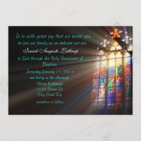 Buntglas-Taufe-Einladung/Mitteilung