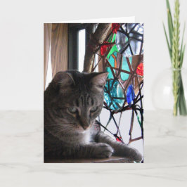 Buntglas-Tiger Feiertagskarte