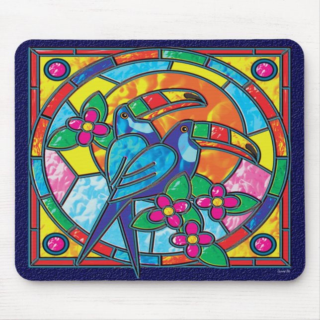 BUNTGLAS TOUCANS MOUSEPAD (Vorne)