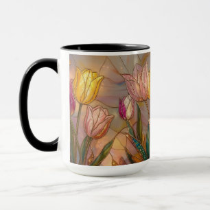 Buntglas-Tulpen-Tasse: Florale Kunst Tasse