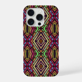 Buntglas-Vibe Buntes Juwelenmuster iPhone 15 Pro Hülle