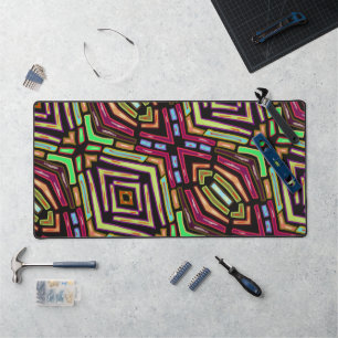 Buntglas-Vibe Buntes Juwelenmuster Schreibtischunterlage