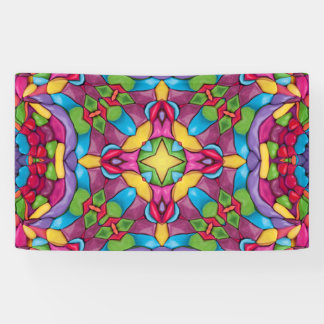 Buntglas Vintage Lila Kaleidoskop Banner