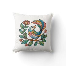 Buntglas-Vogel-Kissen mit doppelseitiger Decke