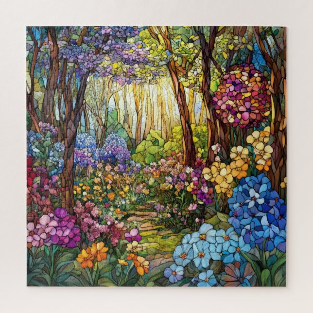 Buntglas-Wald-Puzzle Puzzle (Vertikal)