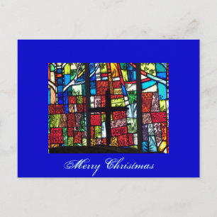 Buntglas-Weihnachten Feiertagspostkarte