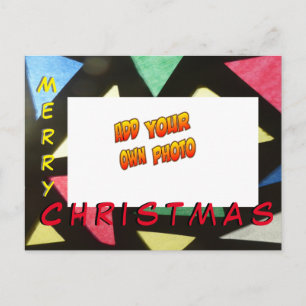 Buntglas Weihnachten FÜGE DEIN FOTO Postkarte