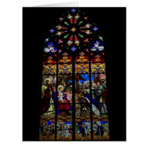 Buntglas-Weihnachtskarte