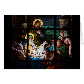 Buntglas-Weihnachtskarte