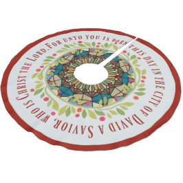 Buntglas-WeihnachtsKranzluke-2:11 Vers Polyester Weihnachtsbaumdecke