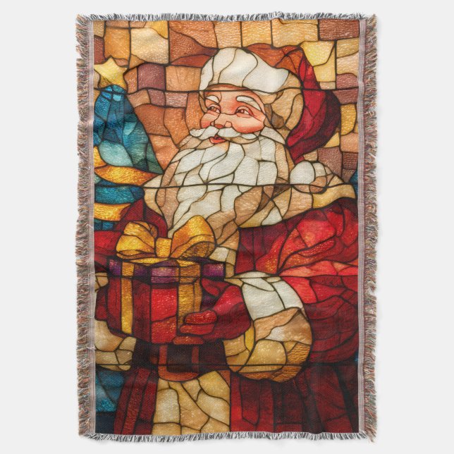Buntglas-Weihnachtsmann Decke (Vorderseite Vertikal)