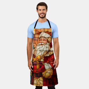 Buntglas-Weihnachtsmann Schürze