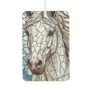 Buntglas Weißes Pferd Autolufterfrischer