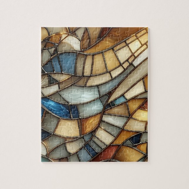 Buntglas-Wellen-Puzzle Puzzle (Vertikal)
