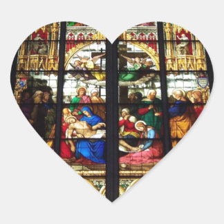 Buntglasbild Herz-Aufkleber