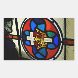 Buntglasdetail Rechteckiger Aufkleber