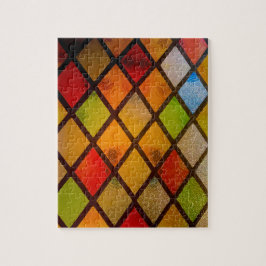 Buntglasfenster-Diamantmuster Puzzle