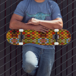 Buntglasfenster-Diamantmuster Skateboard